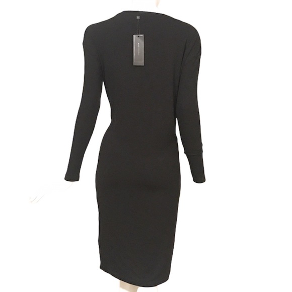 SOLD!BCBGMaxAzria Twist-Front Knit Black Dress, XS - Picture 4 of 7